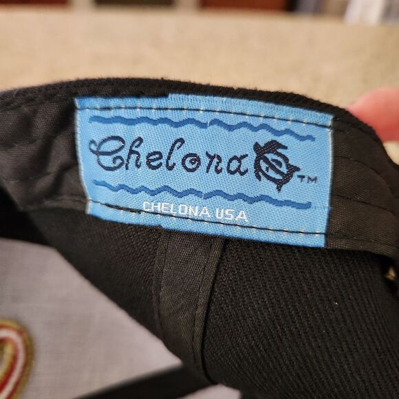 Chelona Baseball Cap Black With Red & Gold LV Las Vegas Embroidery Adjustable - Picture 6 of 6